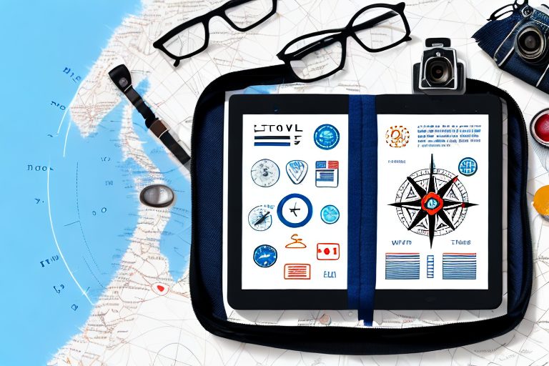 A smartphone displaying a travel journal app