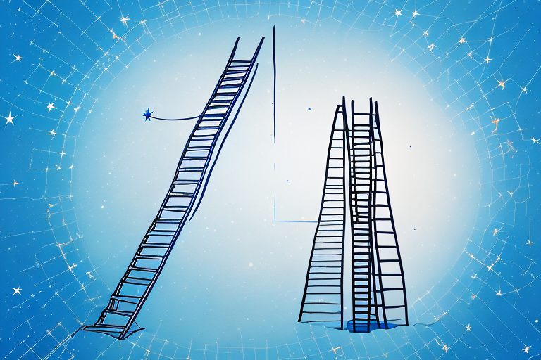 A metaphorical ladder reaching towards a shining star