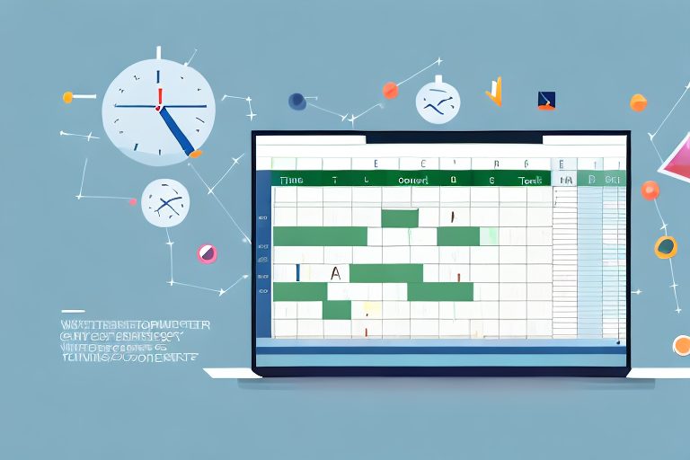 A computer screen displaying an excel spreadsheet with different productivity tracking elements such as task lists