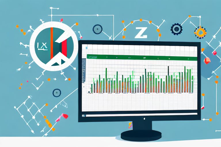 A computer monitor displaying an excel spreadsheet filled with various performance metrics