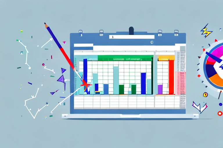 A vibrant excel spreadsheet with various productivity metrics and charts