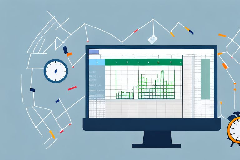 A desktop computer with an excel spreadsheet on the screen