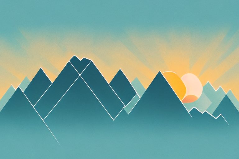 A sunrise over a mountain range