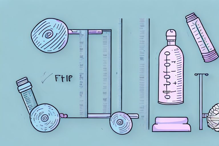 A balanced scale with different healthy foods on one side and fitness equipment like dumbbells