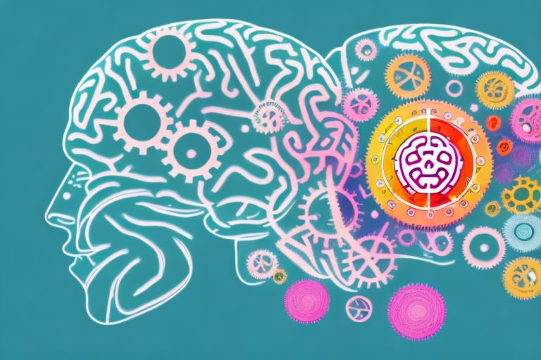 A brain with different colorful gears working in harmony