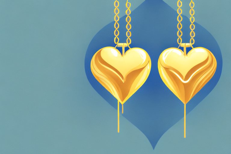 Two different colored hearts connected with a golden chain