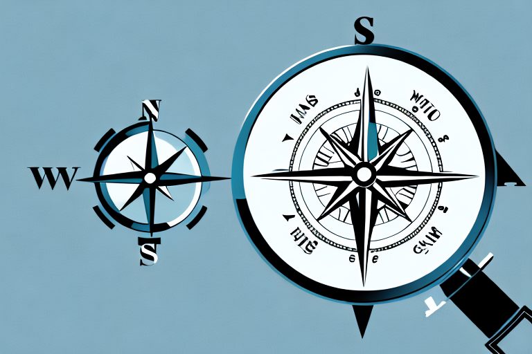 A compass resting on a balance sheet