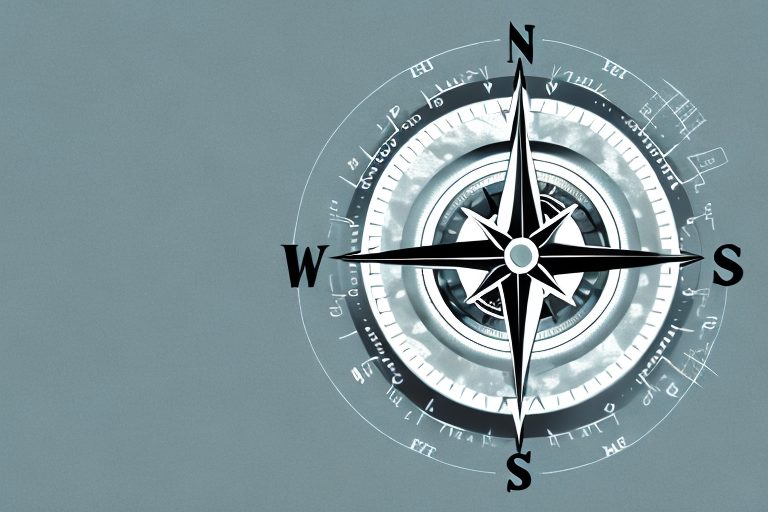 A compass pointing towards a symbol of a coach's whistle