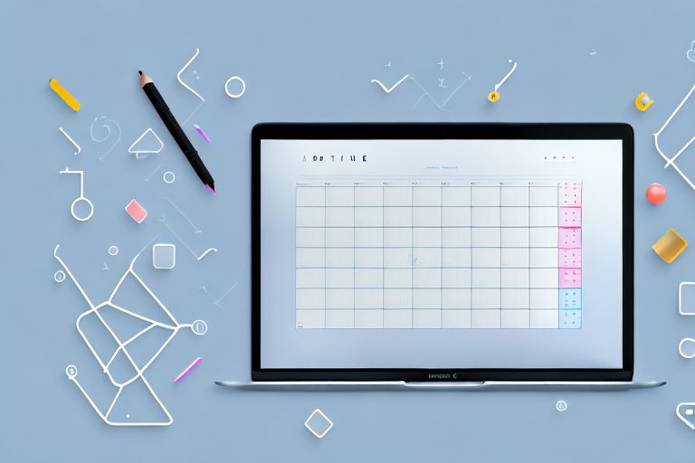 A sleek macbook with various productivity tools such as calendars