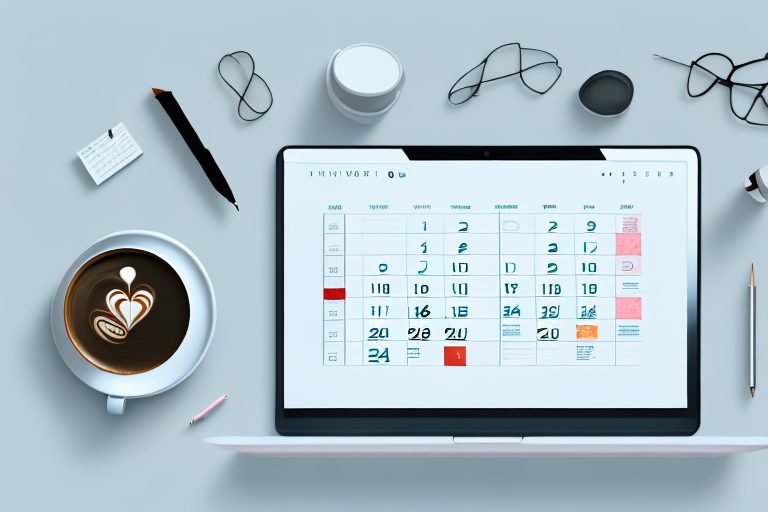 A workspace with various tools like a digital calendar