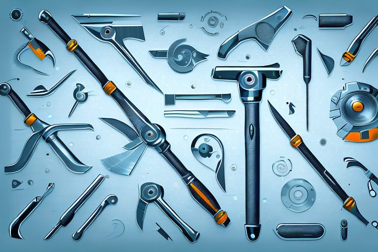 Various tools like a hammer