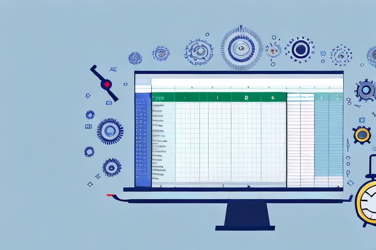 A desktop computer with an excel spreadsheet open