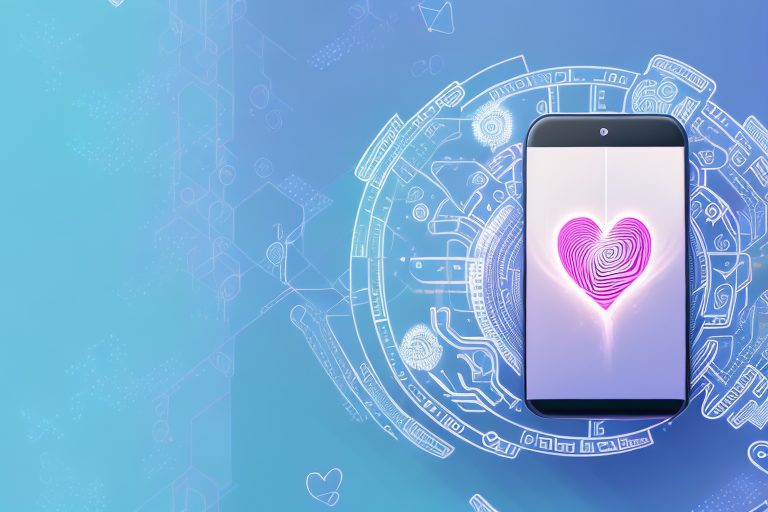 A smartphone displaying a heart symbol