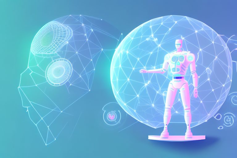 A futuristic ai coach depicted as a hologram